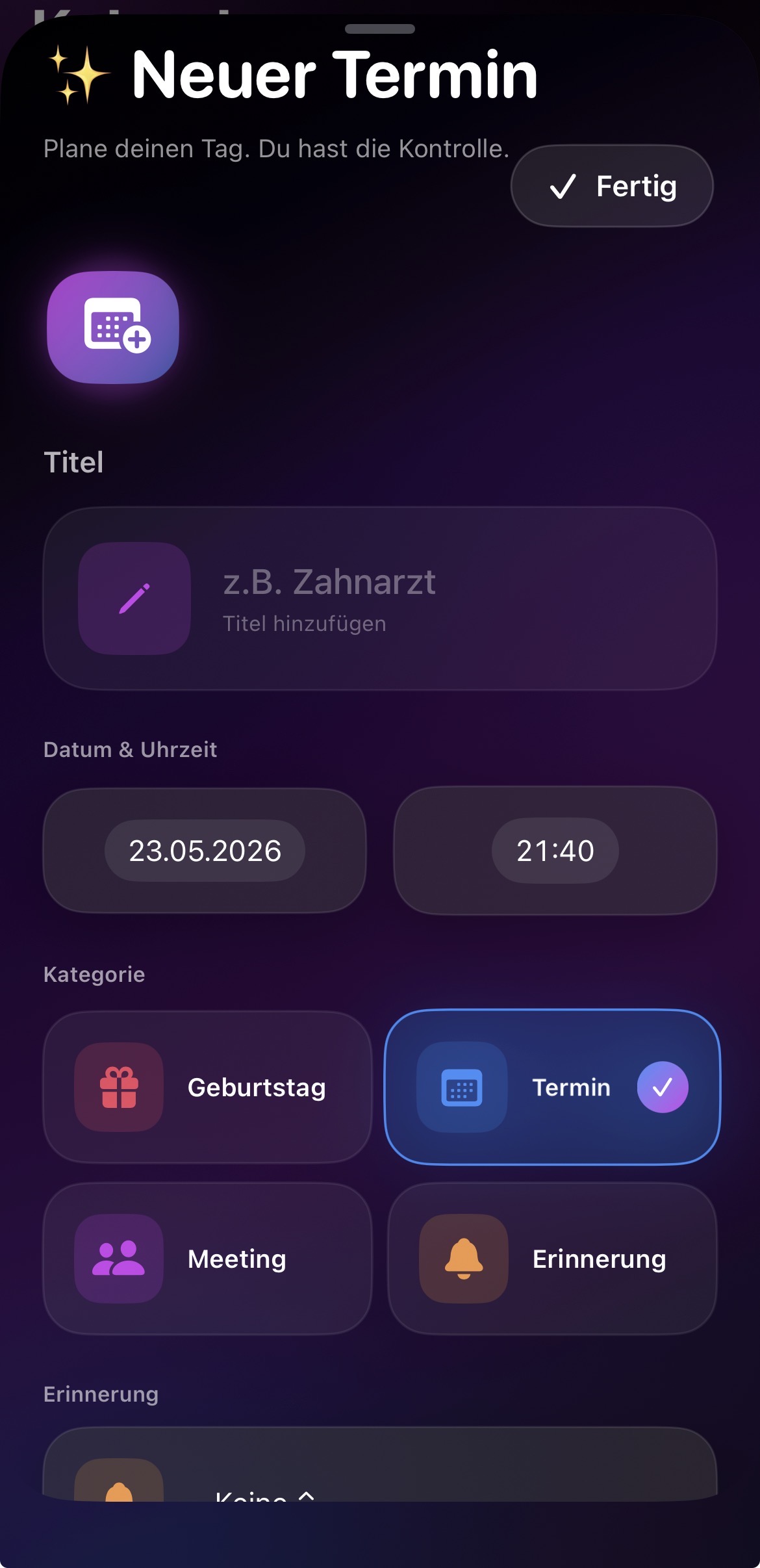 NexDay Smart Events Ansicht